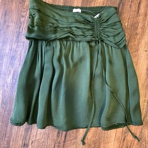NWT Aerie Green Mini Skirt XS with Ruched Detail